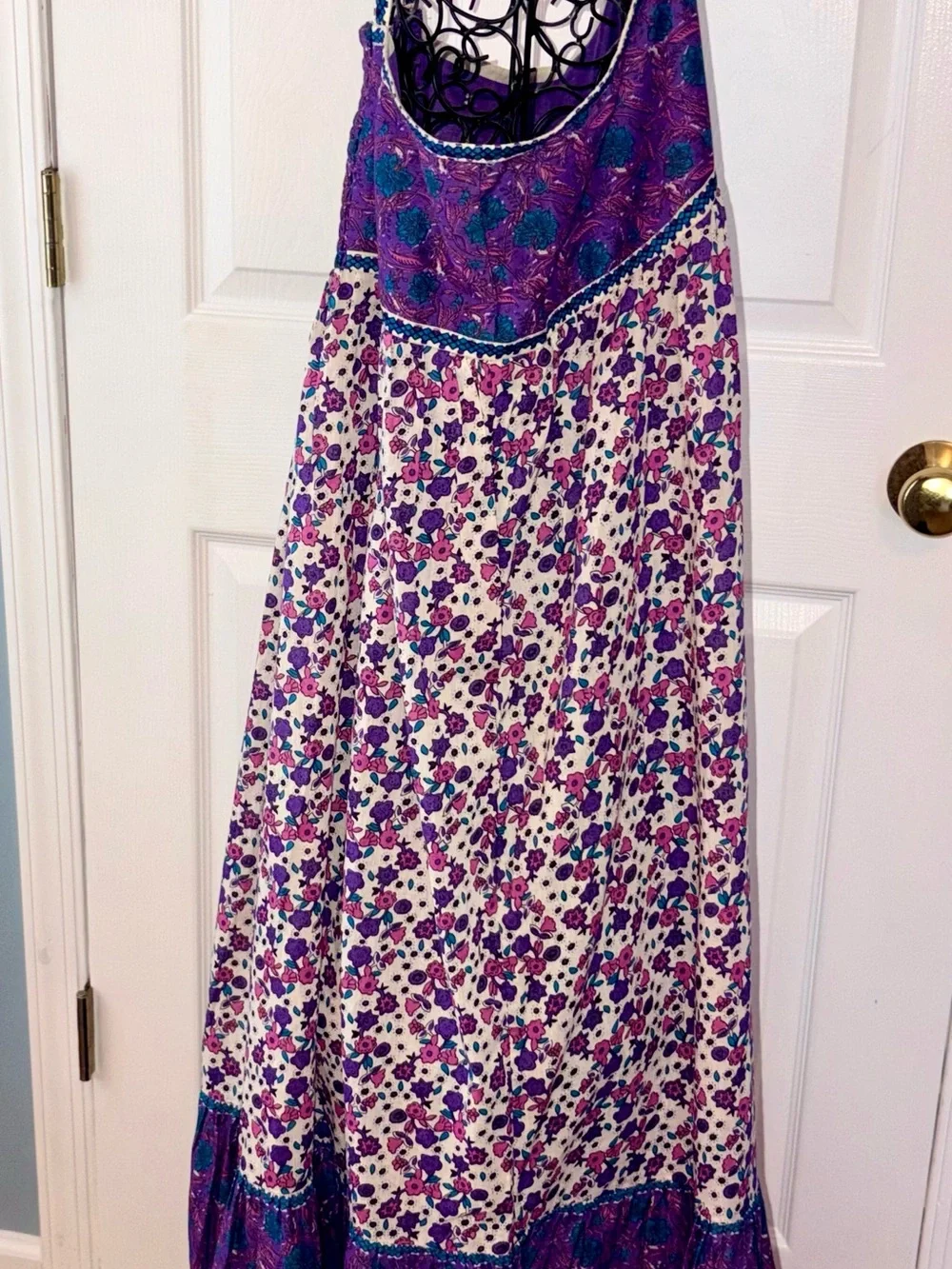 Natural Life Bohemian Floral Maxi Dress in Purple and Cream - Picture 4 of 8